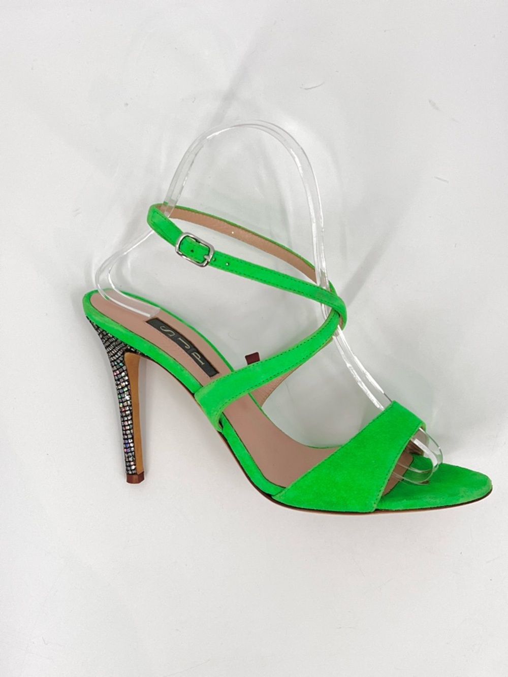 SJP by Sarah Jessica Parker neon green with rhinestones heels 37